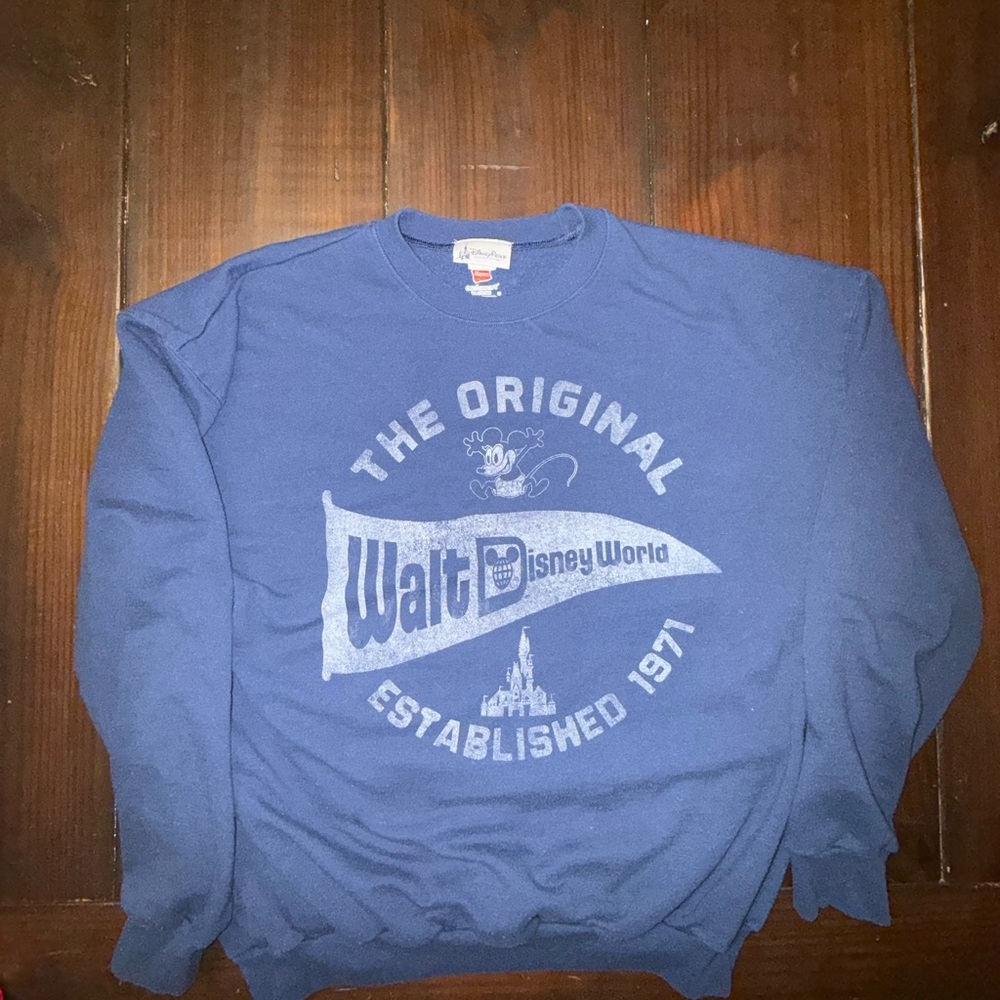 Disney Parks Unisex Sweater XL Blue The Original Walt Disney World Pullover